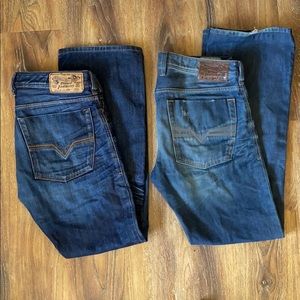 2 Pair Men’s Diesel Zatiny Bootcut 32x30 Jeans